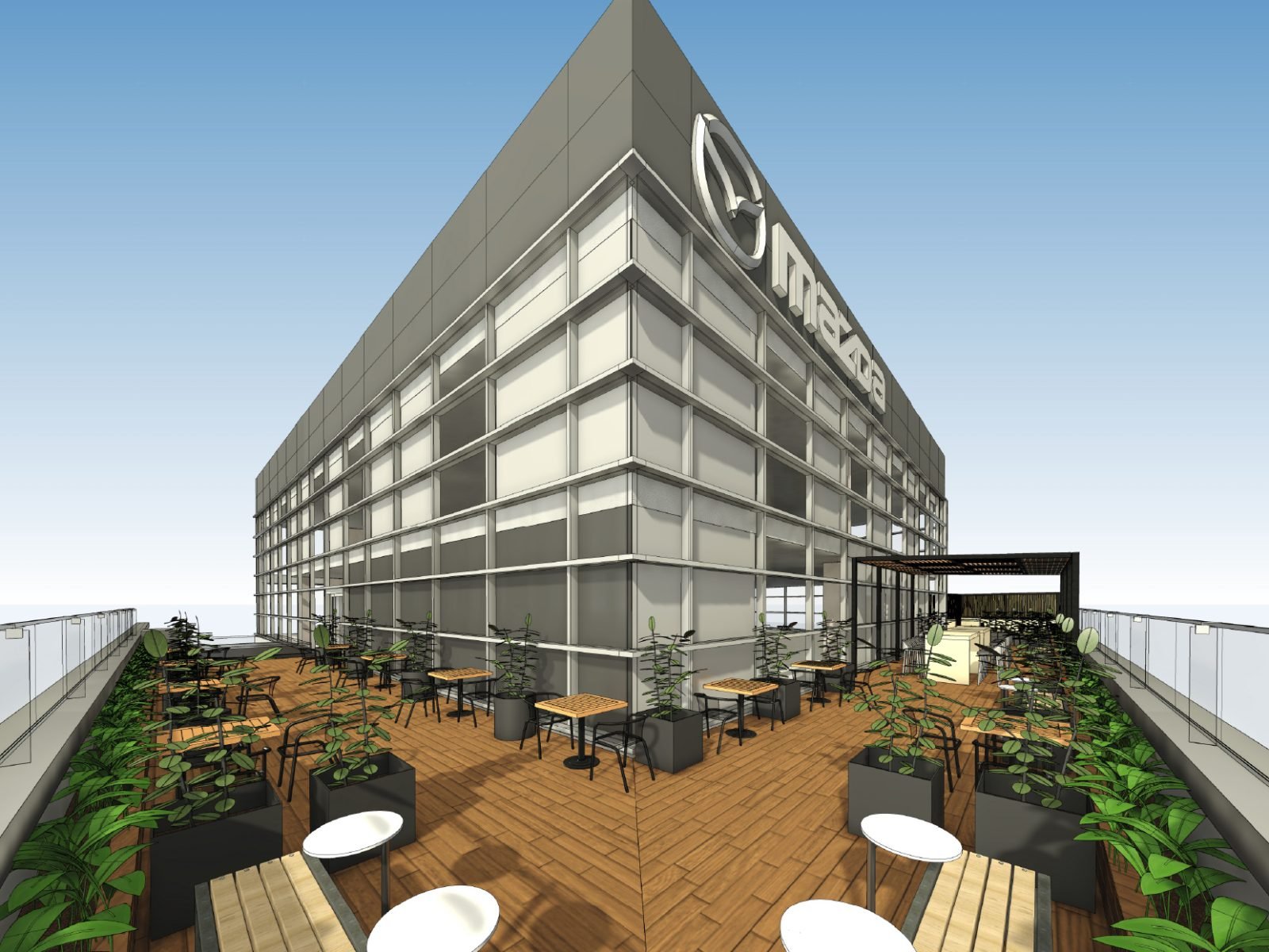 Terraza Mazda Santa Fe oficinas